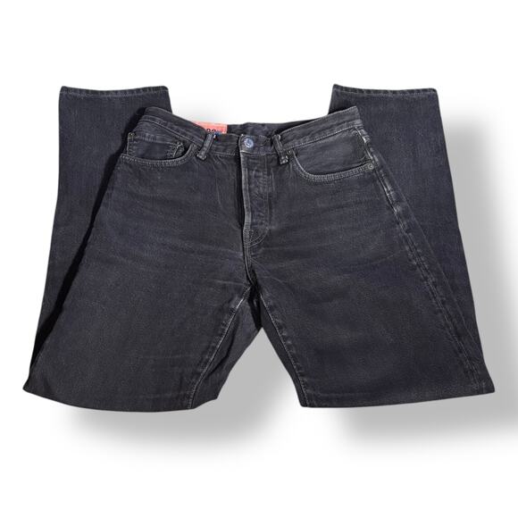 Acne Studios Blå Konst 1997 Overdyed Black Straight Leg Jeans 27x34 Minimalist - Picture 4 of 11